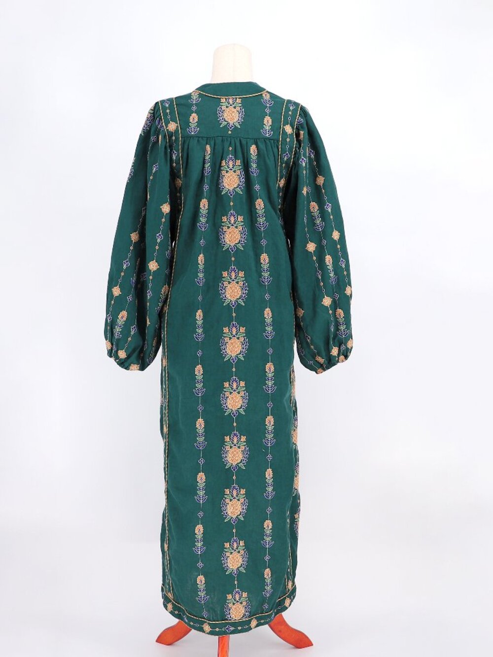 FARM RIO Linen Green Pineapple Embroidered Tunic Maxi Dress Size XS - Picture 5 of 11